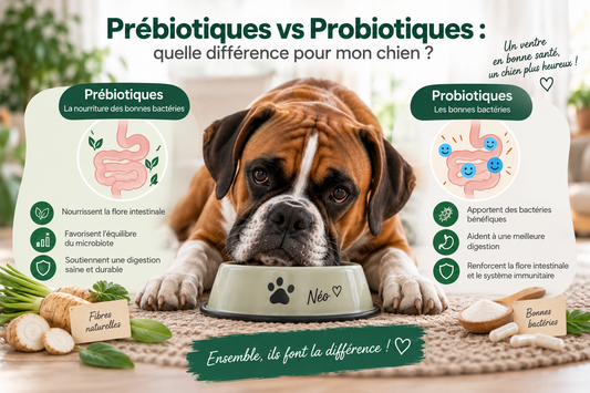Prébiotiques et probiotiques pour chien : quelle différence ?