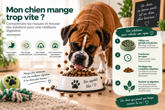 Chien qui mange trop vite : solutions pour sa digestion